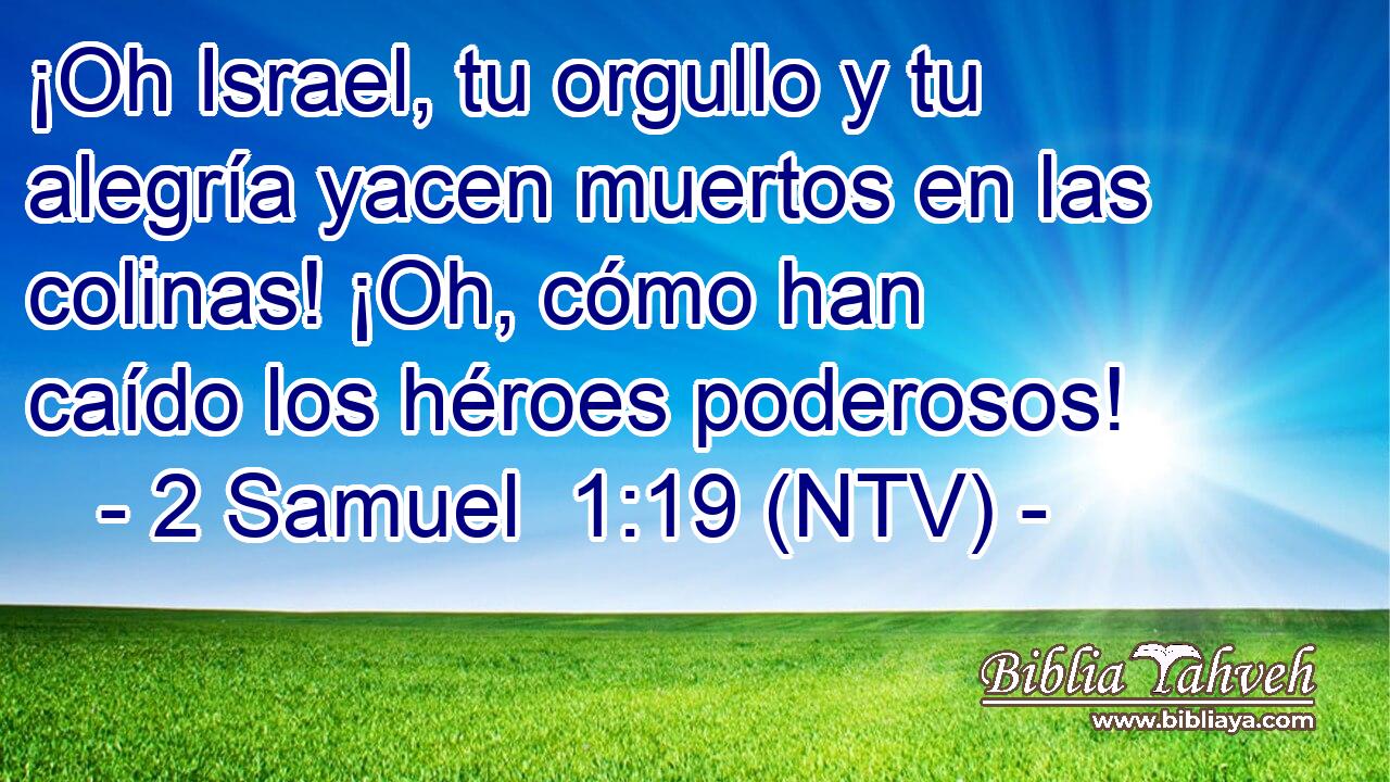 ¡Oh Israel, tu orgullo y tu alegría yacen muertos en las colinas! ¡Oh, cómo han caído los héroes poderosos!
