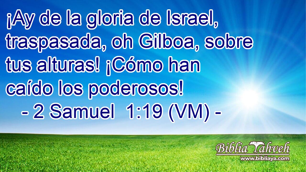  ¡Ay de la gloria de Israel, traspasada, oh Gilboa, sobre tus alturas! ¡Cómo han caído los poderosos! 