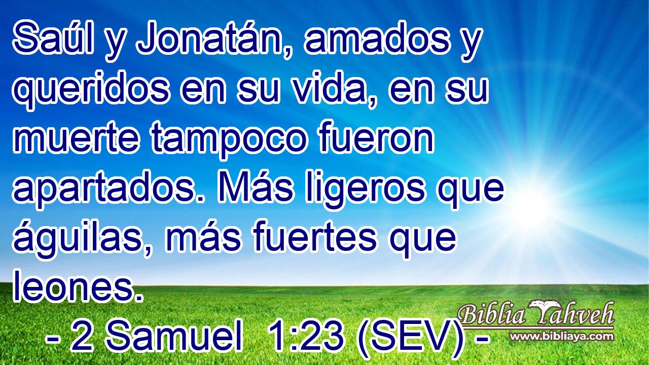 Saúl y Jonatán, amados y queridos en su vida, en su muerte tampoco fueron apartados. Más ligeros que águilas, más fuertes que leones.