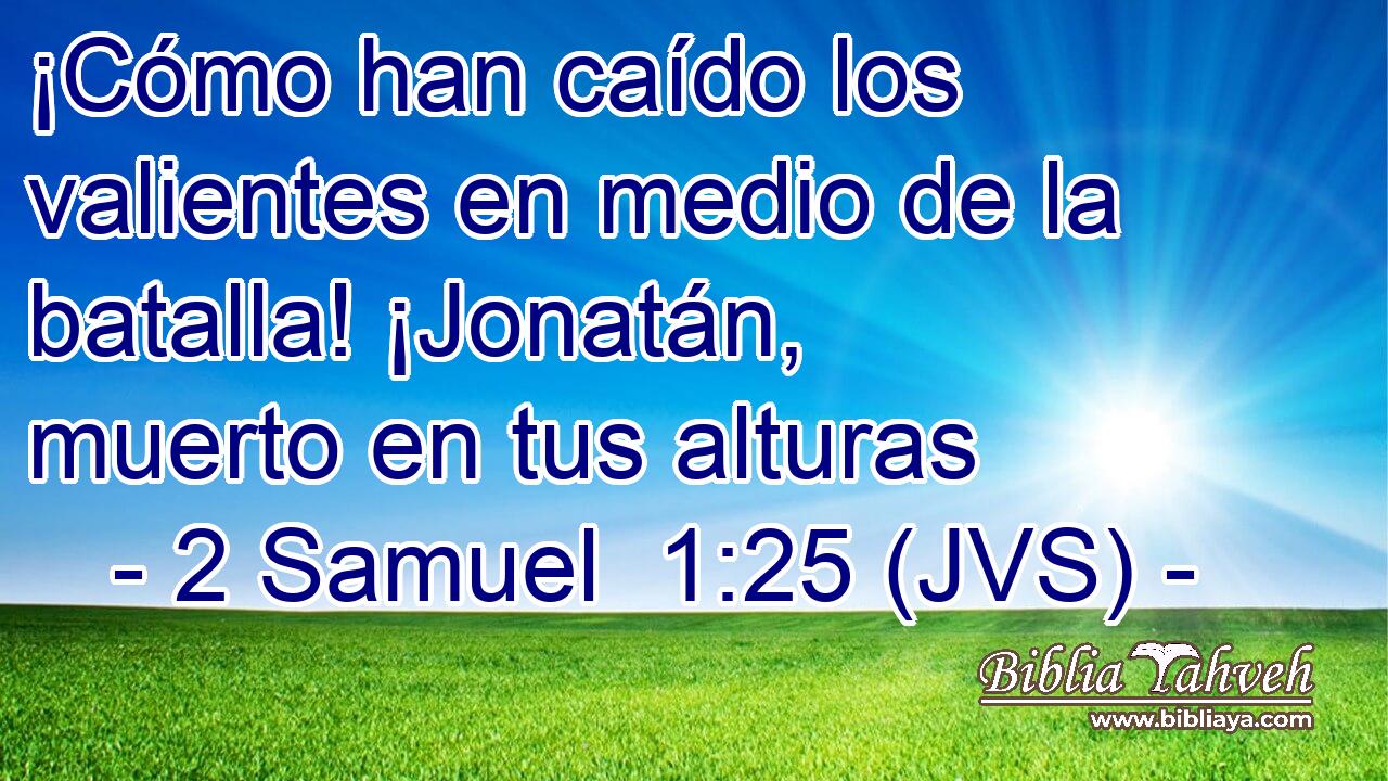 ¡Cómo han caído los valientes en medio de la batalla! ¡Jonatán, muerto en tus alturas
