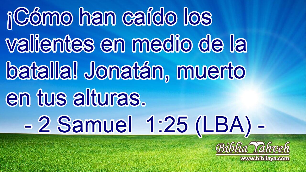 ¡Cómo han caído los valientes en medio de la batalla! Jonatán, muerto en tus alturas.