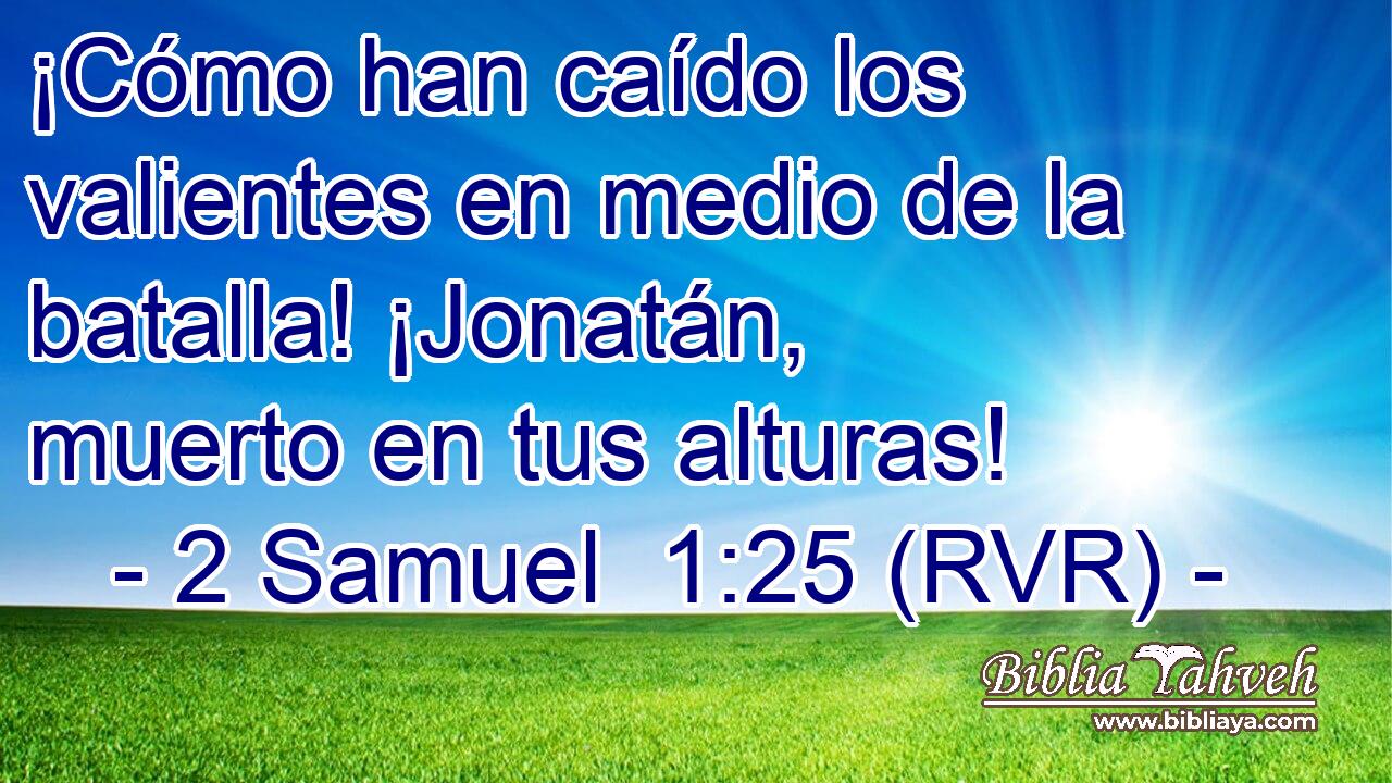 ¡Cómo han caído los valientes en medio de la batalla! ¡Jonatán, muerto en tus alturas!