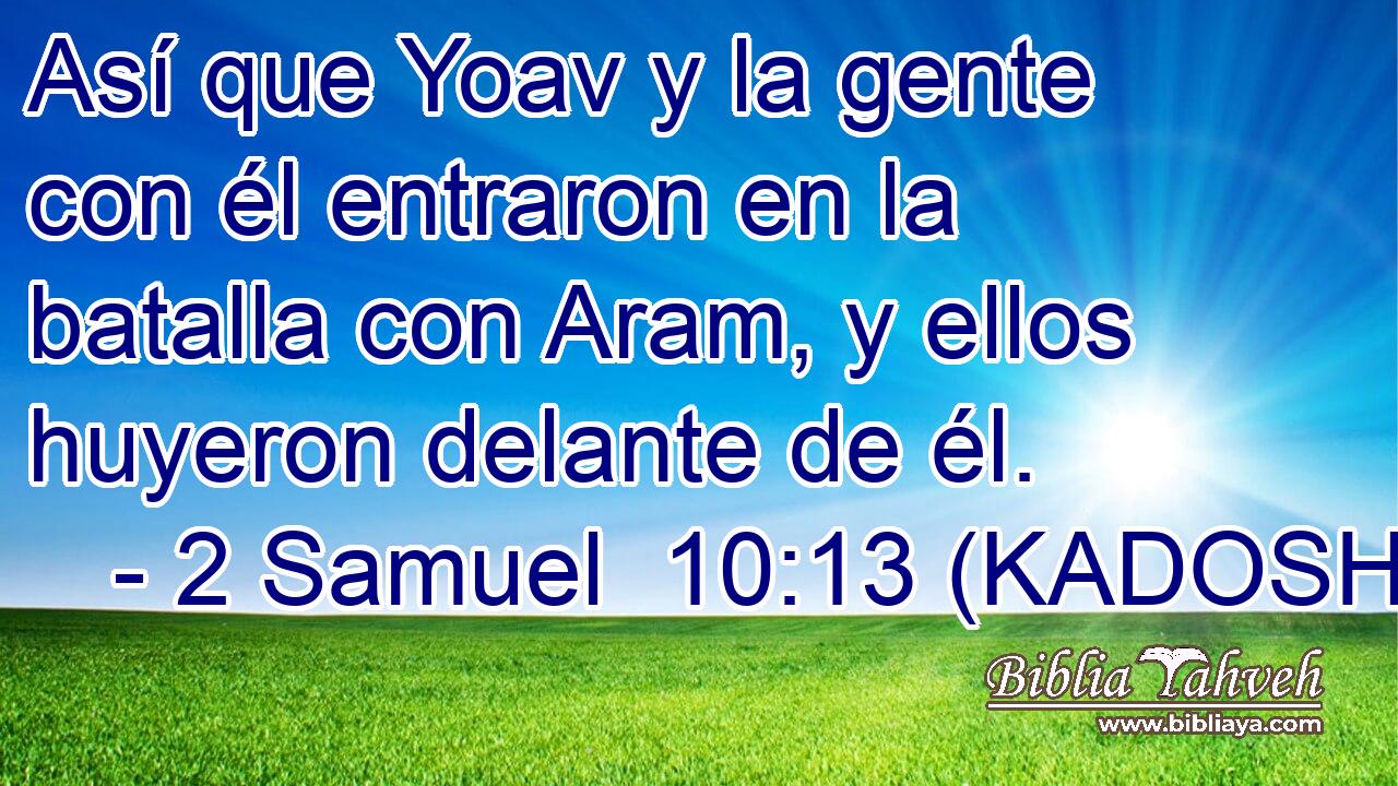  Así que Yoav y la gente con él entraron en la batalla con Aram, y ellos huyeron delante de él. 