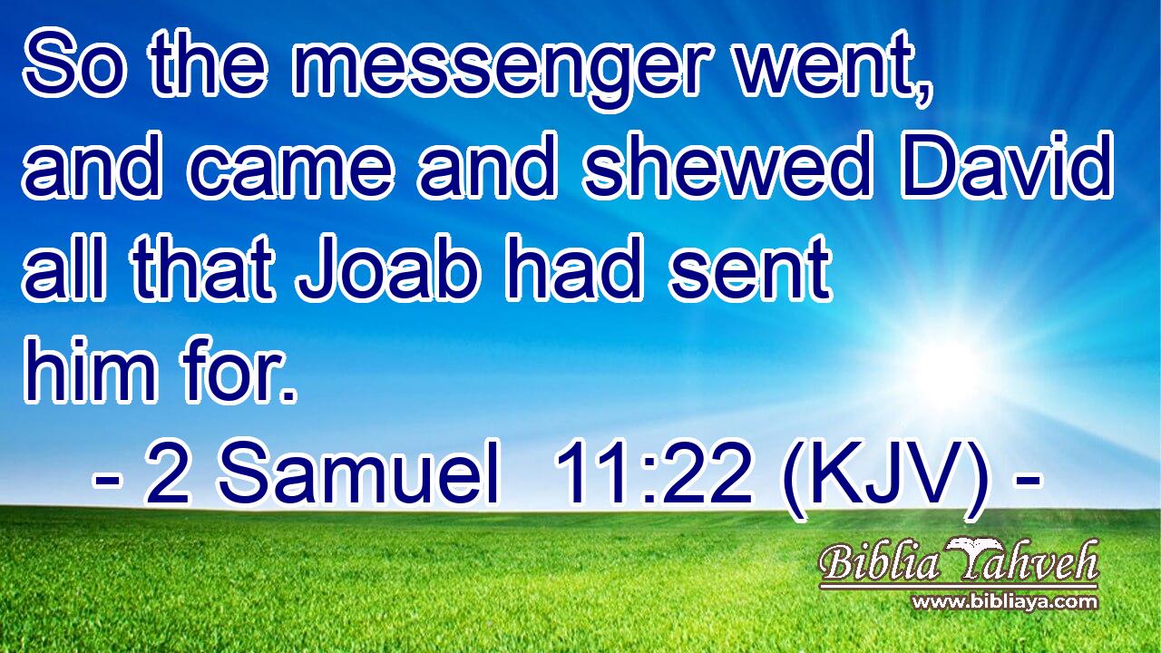 So the messenger went, and came and shewed David all that Joab had sent him for.