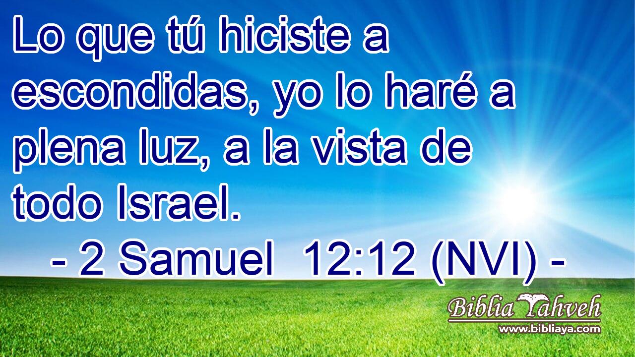 Lo que tú hiciste a escondidas, yo lo haré a plena luz, a la vista de todo Israel. 