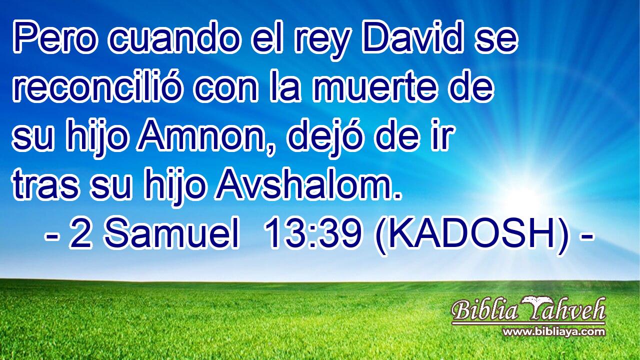  Pero cuando el rey David se reconcilió con la muerte de su hijo Amnon, dejó de ir tras su hijo Avshalom. 