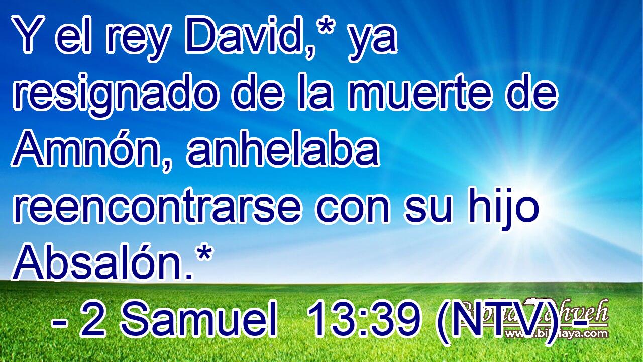 Y el rey David,* ya resignado de la muerte de Amnón, anhelaba reencontrarse con su hijo Absalón.*