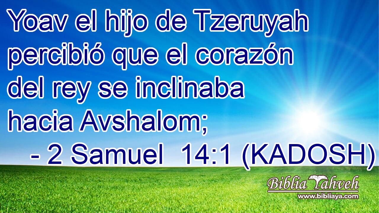  Yoav el hijo de Tzeruyah percibió que el corazón del rey se inclinaba hacia Avshalom; 