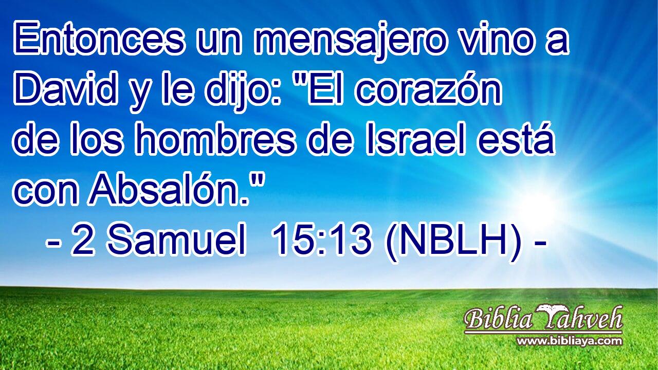  Entonces un mensajero vino a David y le dijo: 