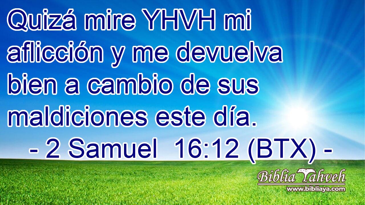 Quizá mire YHVH mi aflicción y me devuelva bien a cambio de sus maldiciones este día.