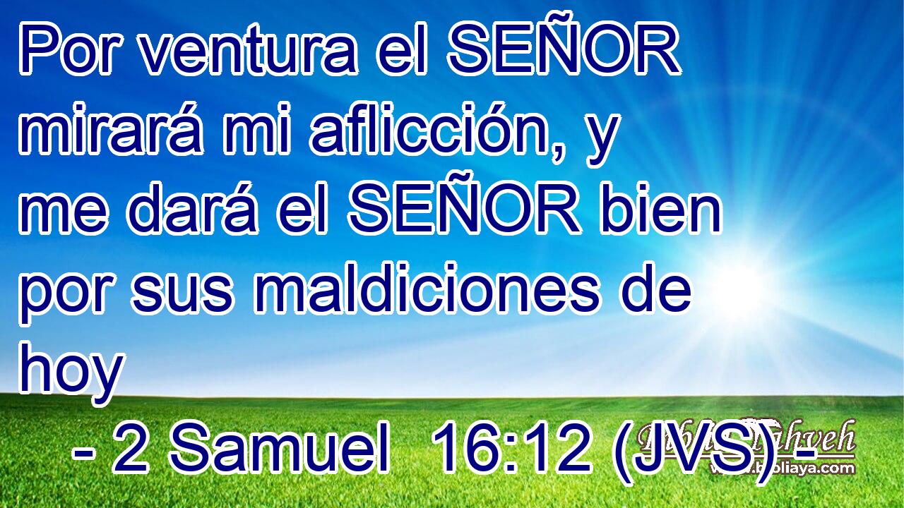 Por ventura el SEÑOR mirará mi aflicción, y me dará el SEÑOR bien por sus maldiciones de hoy