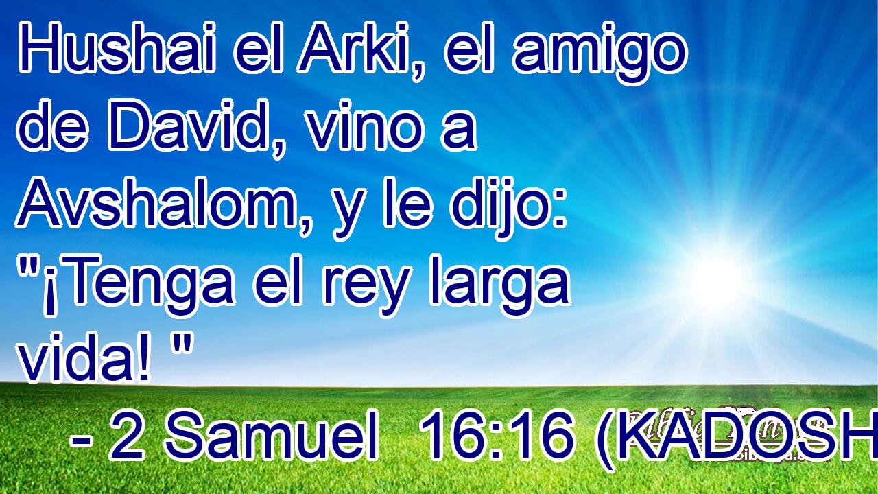  Hushai el Arki, el amigo de David, vino a Avshalom, y le dijo: 