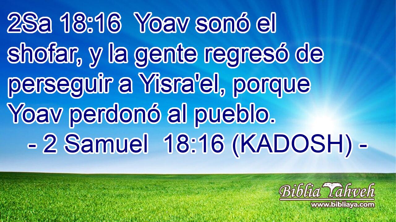  Yoav sonó el shofar, y la gente regresó de perseguir a Yisra'el, porque Yoav perdonó al pueblo. 