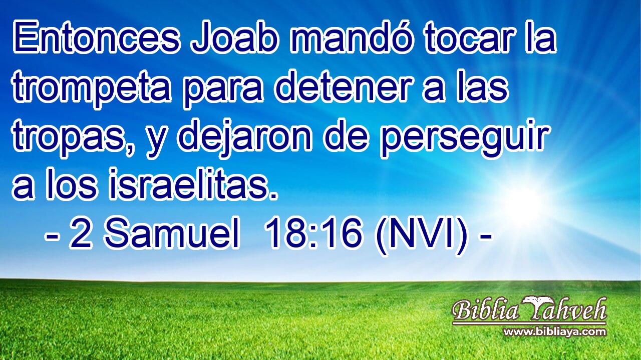  Entonces Joab mandó tocar la trompeta para detener a las tropas, y dejaron de perseguir a los israelitas. 