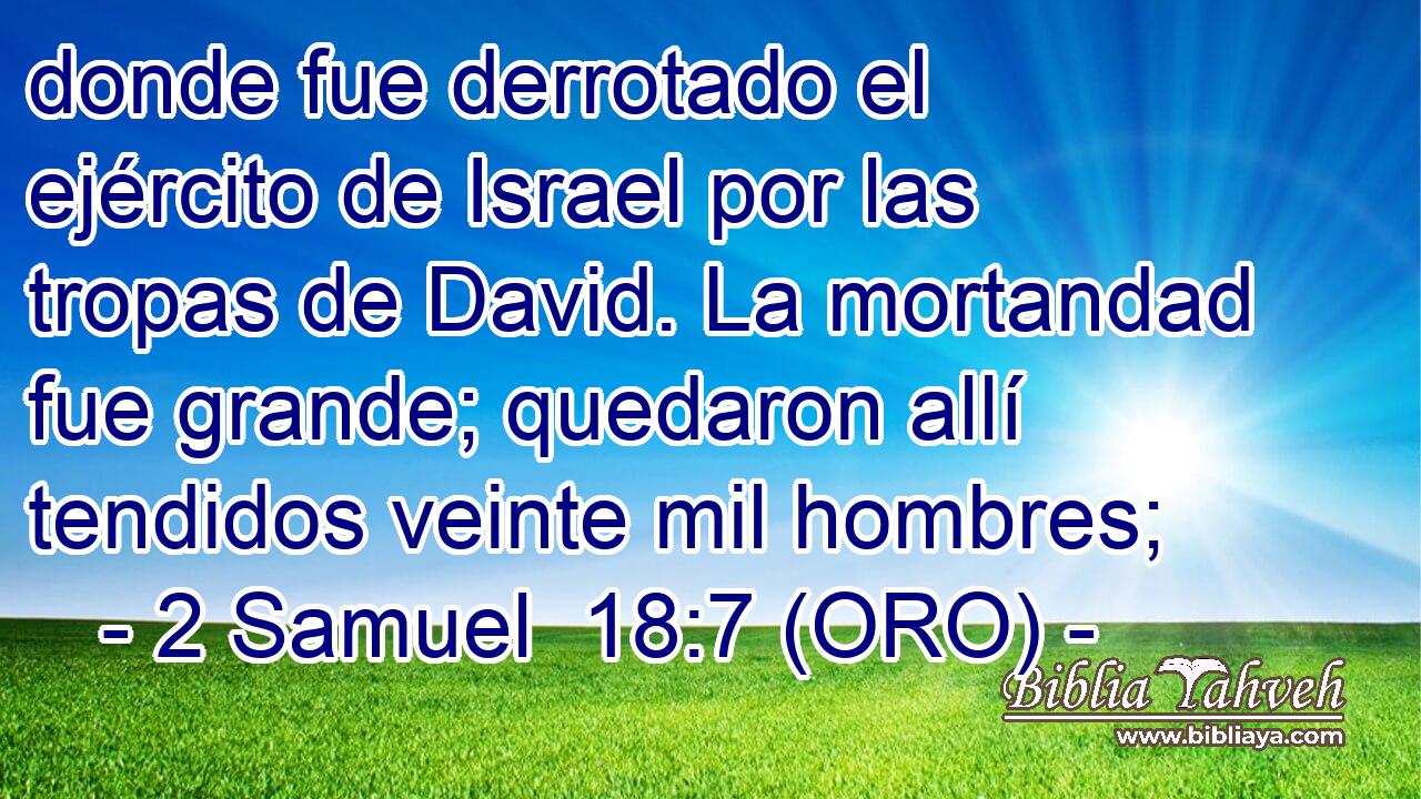  donde fue derrotado el ejército de Israel por las tropas de David. La mortandad fue grande; quedaron allí tendidos veinte mil hombres; 