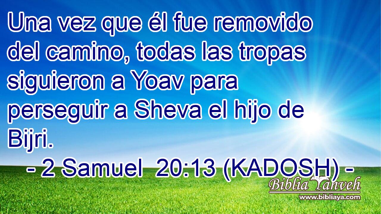  Una vez que él fue removido del camino, todas las tropas siguieron a Yoav para perseguir a Sheva el hijo de Bijri. 