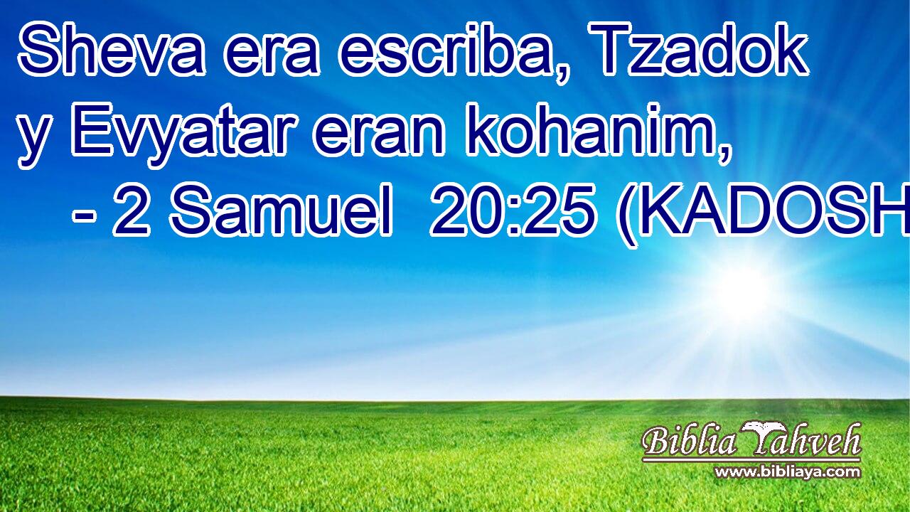  Sheva era escriba, Tzadok y Evyatar eran kohanim, 