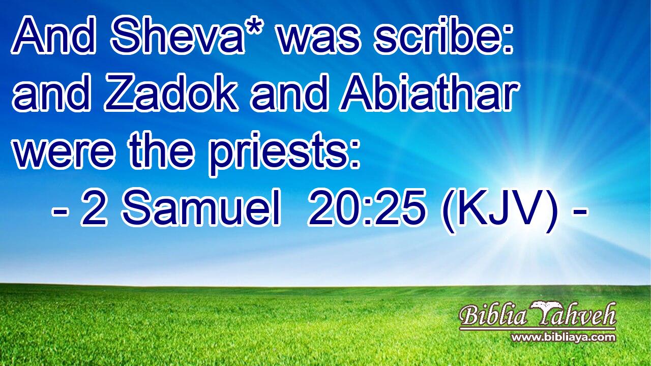 And Sheva* was scribe: and Zadok and Abiathar were the priests: