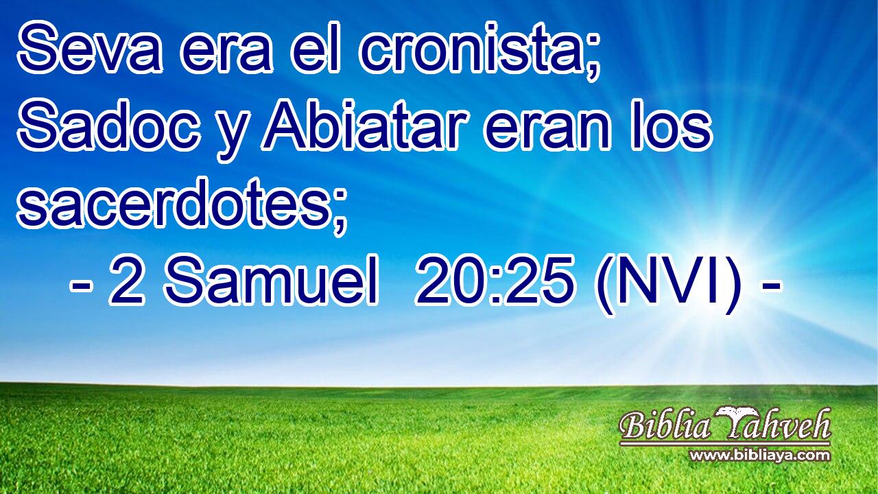  Seva era el cronista; Sadoc y Abiatar eran los sacerdotes; 