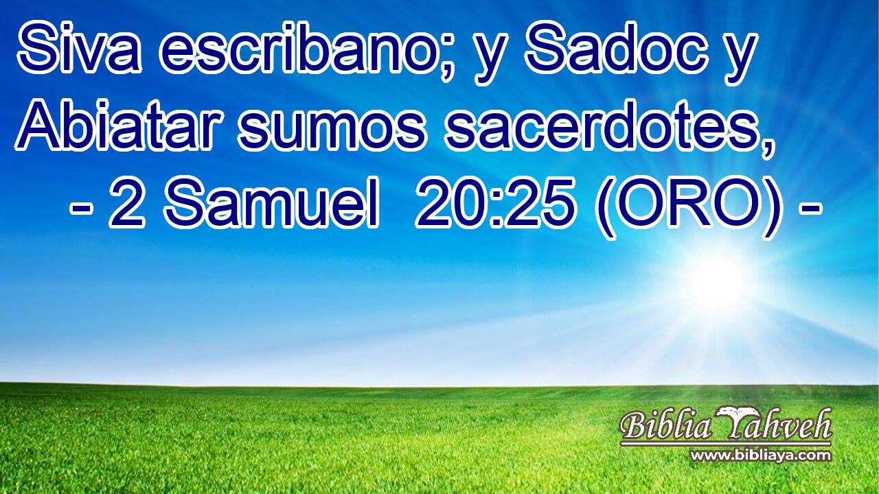  Siva escribano; y Sadoc y Abiatar sumos sacerdotes, 