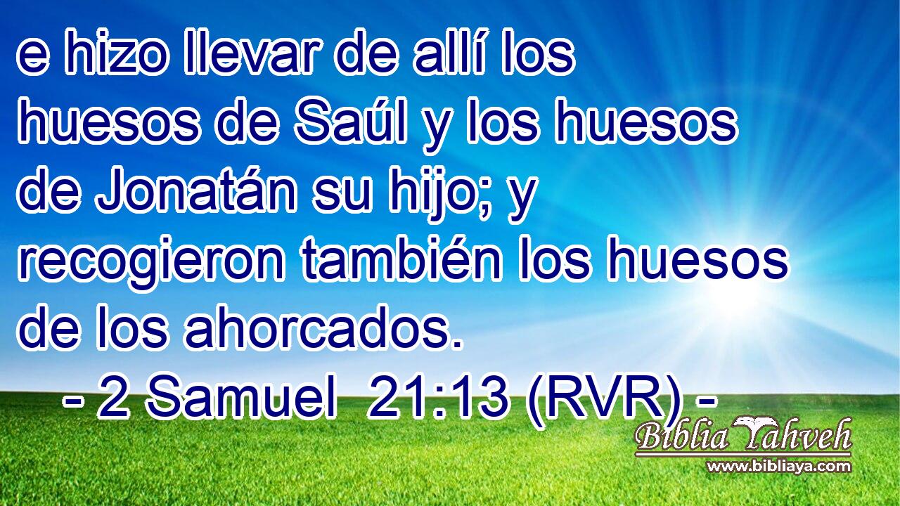 e hizo llevar de allí los huesos de Saúl y los huesos de Jonatán su hijo; y recogieron también los huesos de los ahorcados.