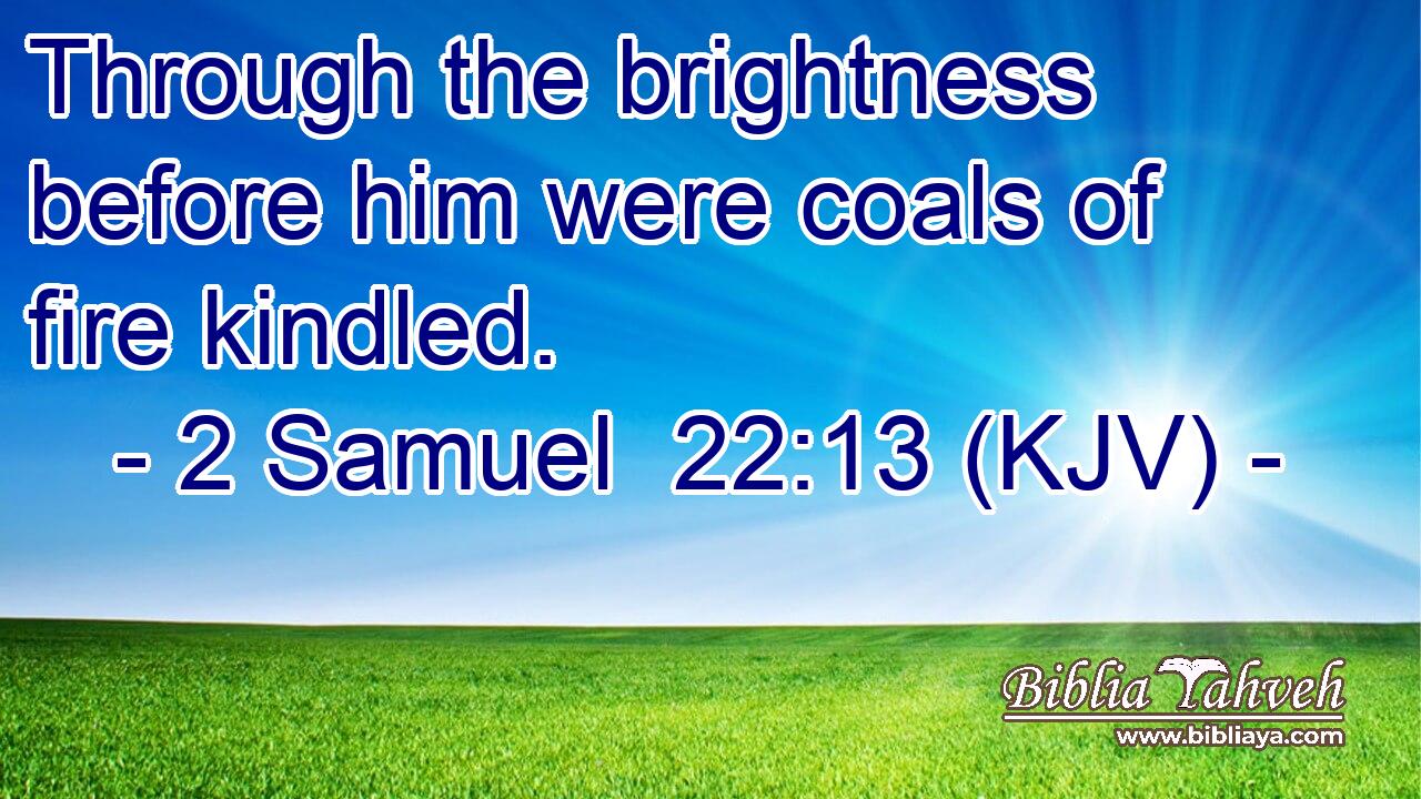 Through the brightness before him were coals of fire kindled.