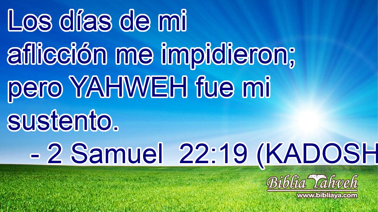  Los días de mi aflicción me impidieron; pero YAHWEH fue mi sustento. 