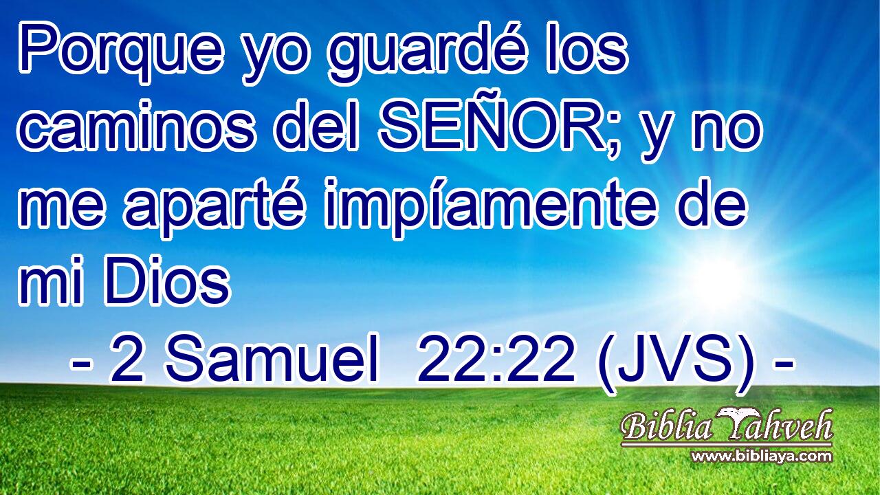 Porque yo guardé los caminos del SEÑOR; y no me aparté impíamente de mi Dios