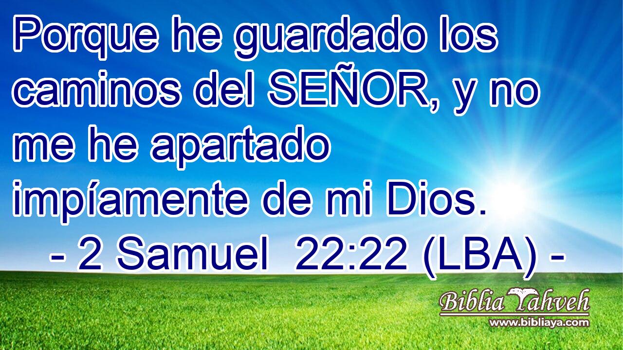 Porque he guardado los caminos del SEÑOR, y no me he apartado impíamente de mi Dios.