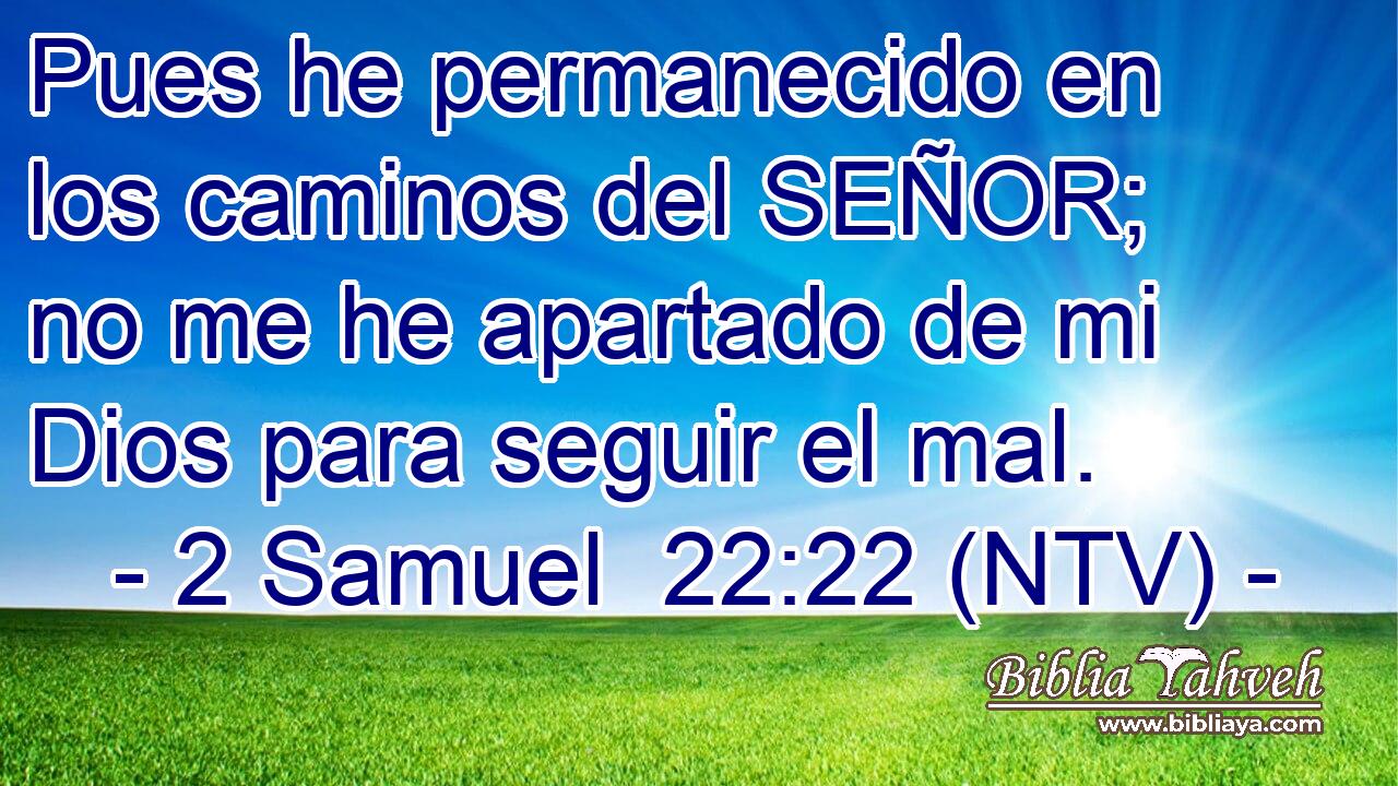 Pues he permanecido en los caminos del SEÑOR; no me he apartado de mi Dios para seguir el mal.