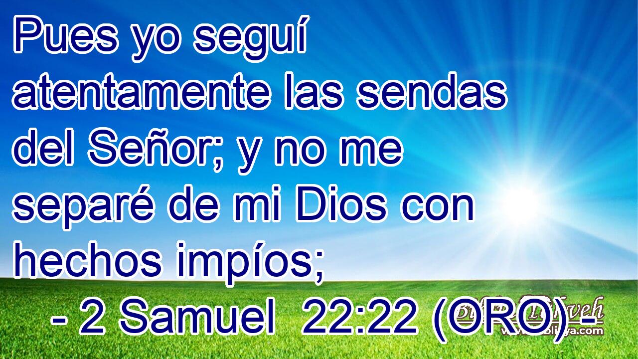  Pues yo seguí atentamente las sendas del Señor; y no me separé de mi Dios con hechos impíos; 