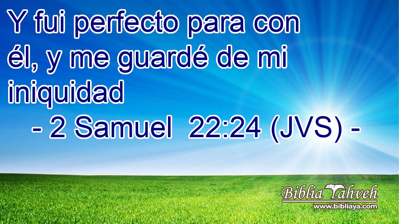 Y fui perfecto para con él, y me guardé de mi iniquidad