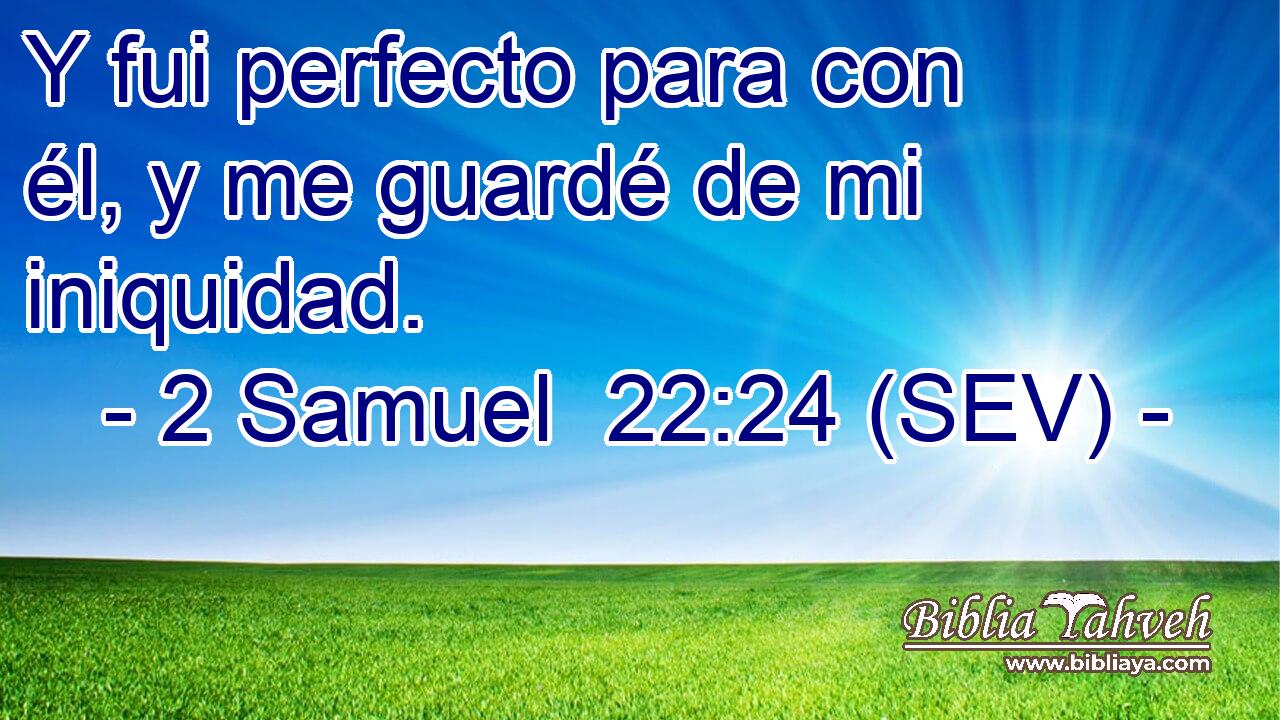 Y fui perfecto para con él, y me guardé de mi iniquidad.