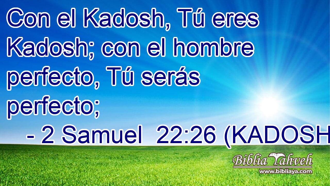  Con el Kadosh, Tú eres Kadosh; con el hombre perfecto, Tú serás perfecto; 