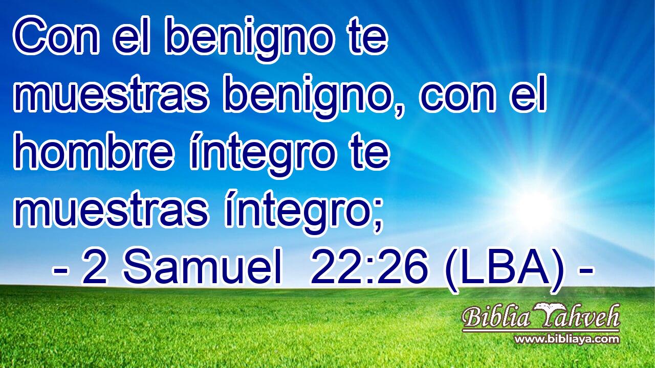 Con el benigno te muestras benigno, con el hombre íntegro te muestras íntegro;