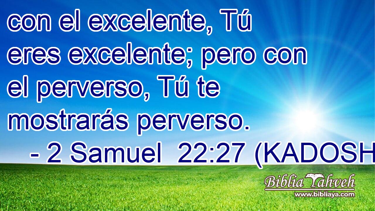 con el excelente, Tú eres excelente; pero con el perverso, Tú te mostrarás perverso. 