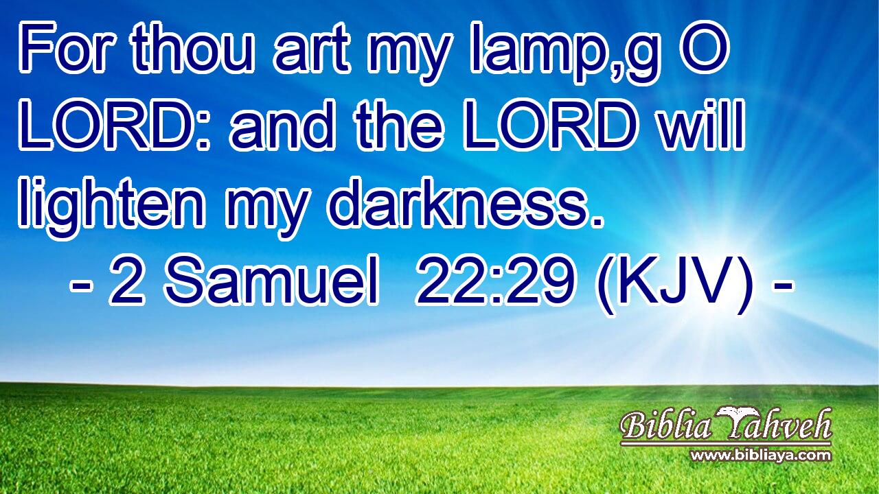 For thou art my lamp,g O LORD: and the LORD will lighten my darkness.