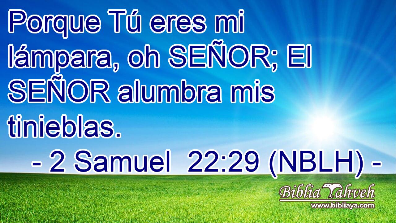  Porque Tú eres mi lámpara, oh SEÑOR; El SEÑOR alumbra mis tinieblas. 