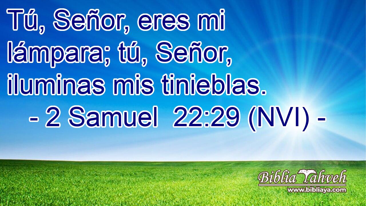  Tú, Señor, eres mi lámpara; tú, Señor, iluminas mis tinieblas. 