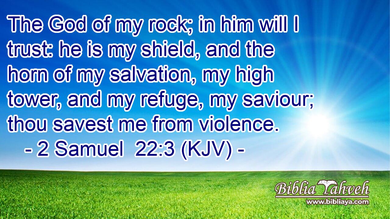 The God of my rock; in him will I trust: he is my shield, and the horn of my salvation, my high tower, and my refuge, my saviour; thou savest me from violence.