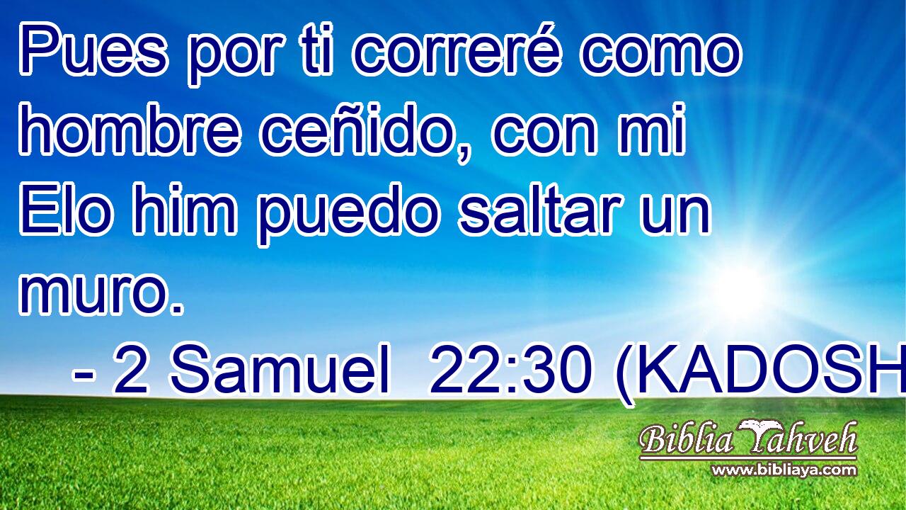  Pues por ti correré como hombre ceñido, con mi Elo him puedo saltar un muro. 