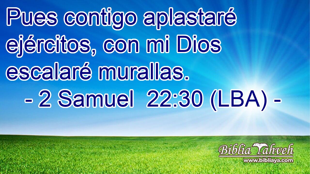 Pues contigo aplastaré ejércitos, con mi Dios escalaré murallas.
