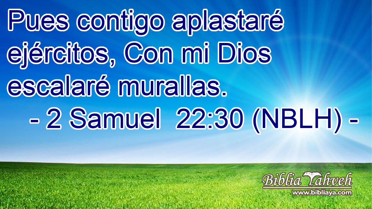  Pues contigo aplastaré ejércitos, Con mi Dios escalaré murallas. 