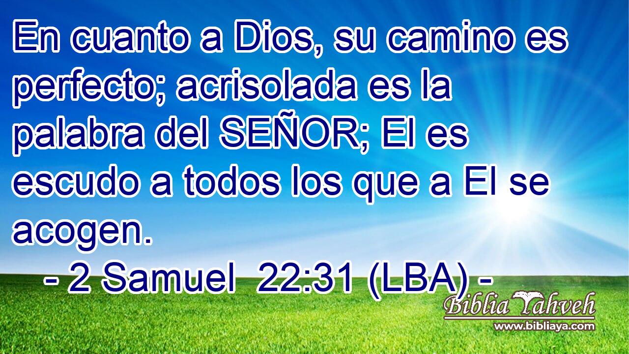 En cuanto a Dios, su camino es perfecto; acrisolada es la palabra del SEÑOR; El es escudo a todos los que a El se acogen.