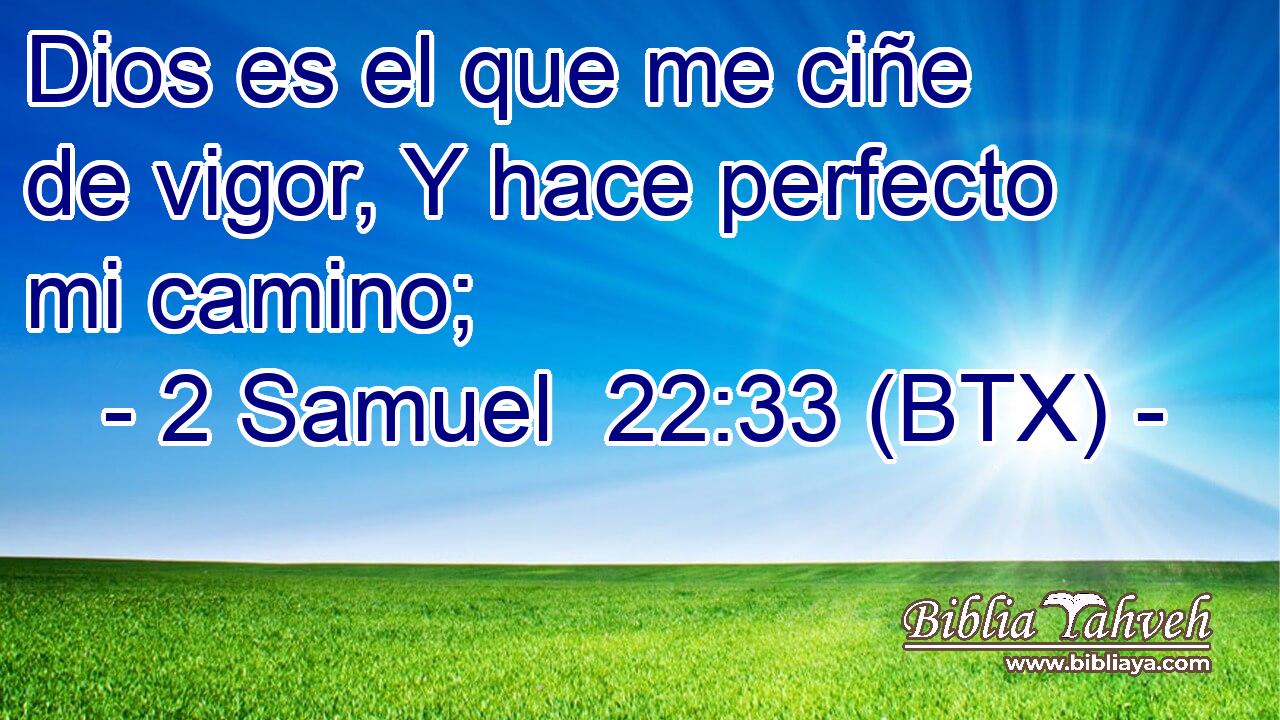 Dios es el que me ciñe de vigor, Y hace perfecto mi camino;