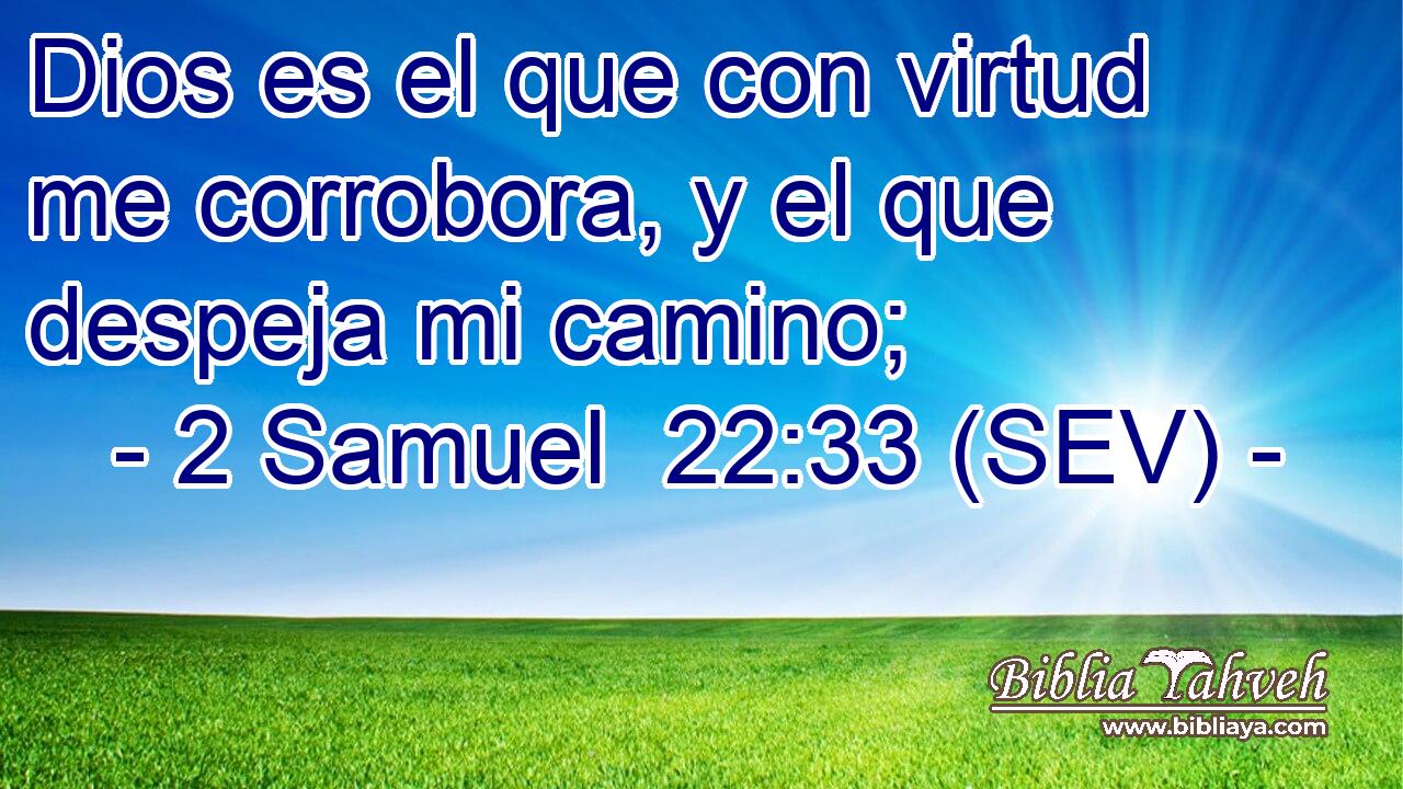 Dios es el que con virtud me corrobora, y el que despeja mi camino;