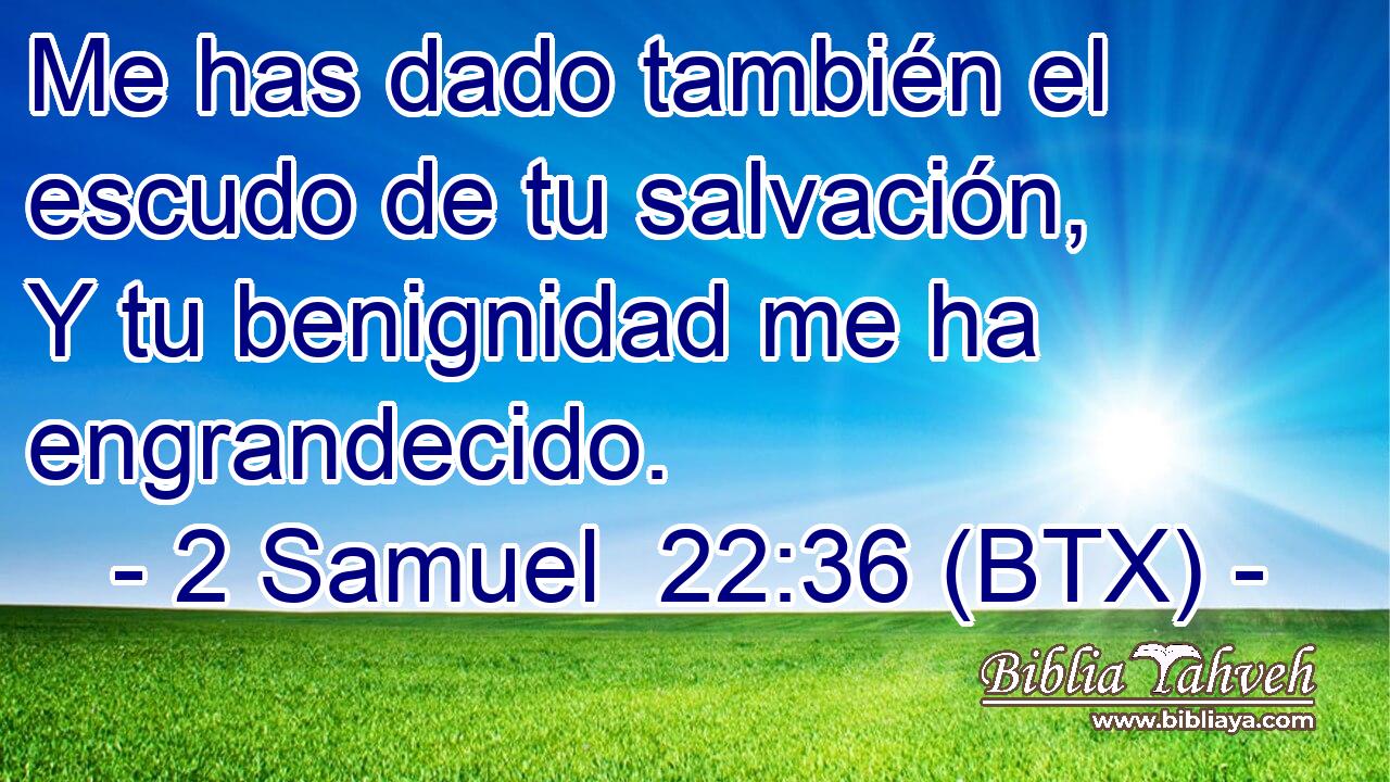 Me has dado también el escudo de tu salvación, Y tu benignidad me ha engrandecido.