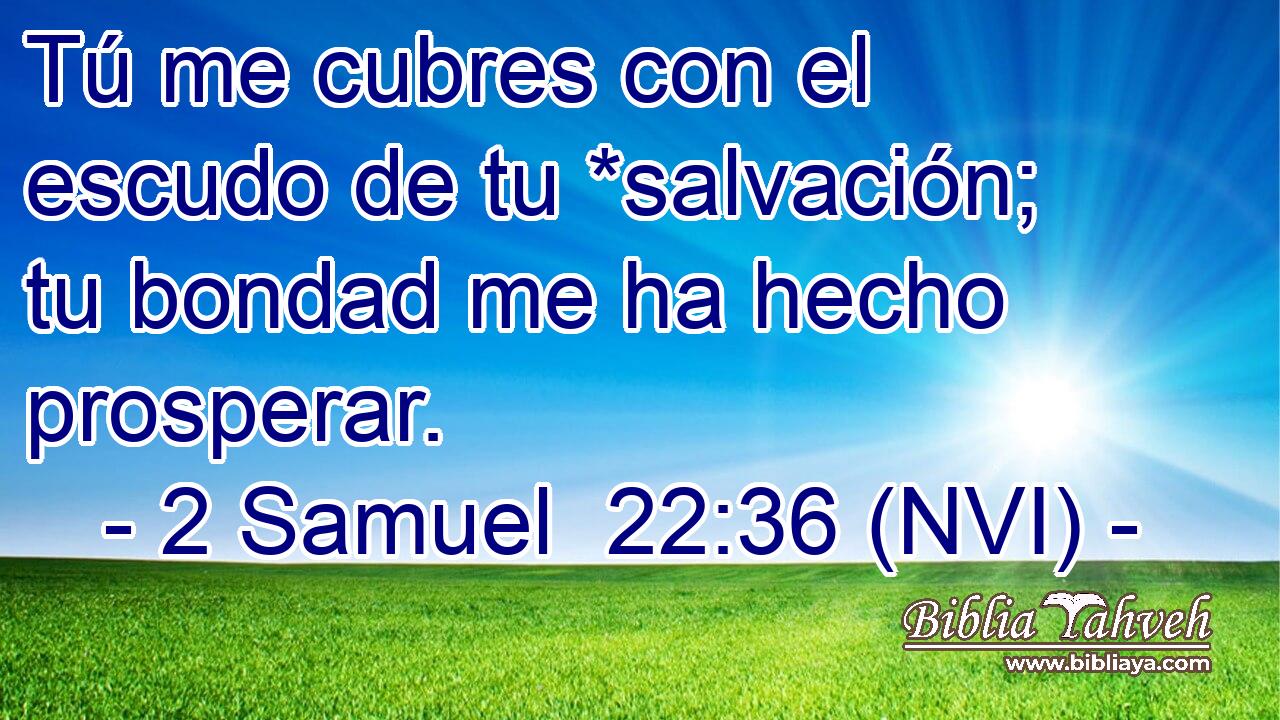  Tú me cubres con el escudo de tu *salvación; tu bondad me ha hecho prosperar. 