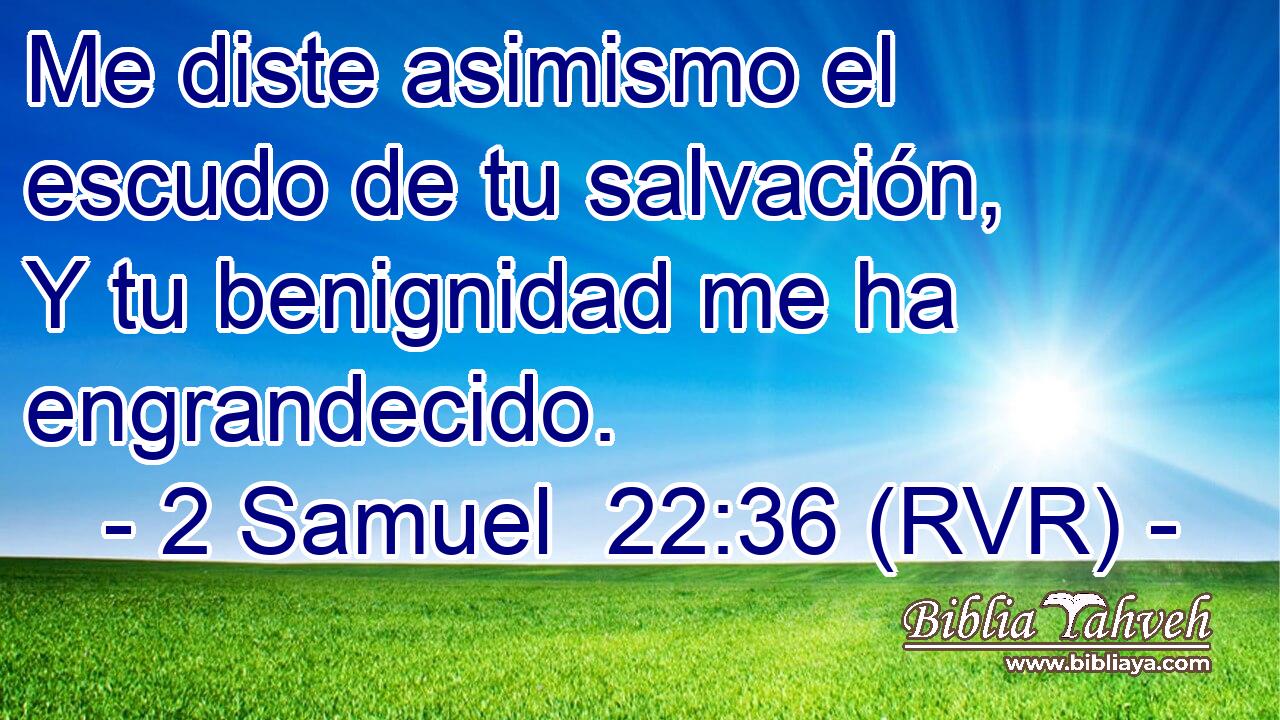 Me diste asimismo el escudo de tu salvación, Y tu benignidad me ha engrandecido.