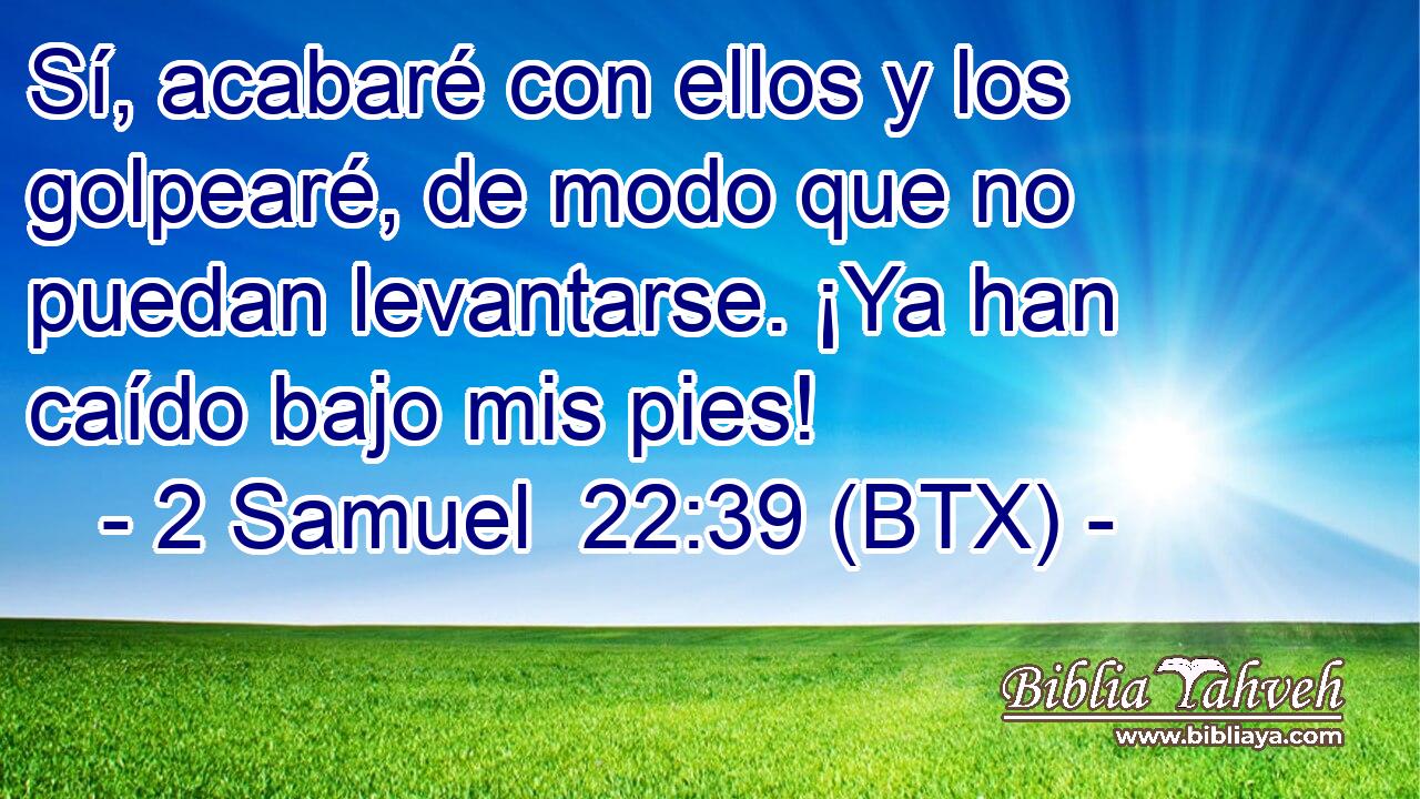 Sí, acabaré con ellos y los golpearé, de modo que no puedan levantarse. ¡Ya han caído bajo mis pies!